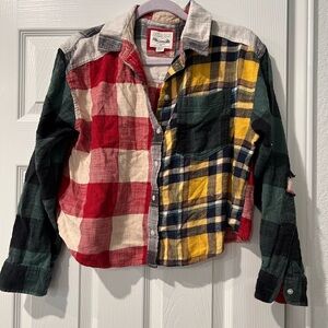 American Eagle Multicolor Plaid Teen Button Down Shirt